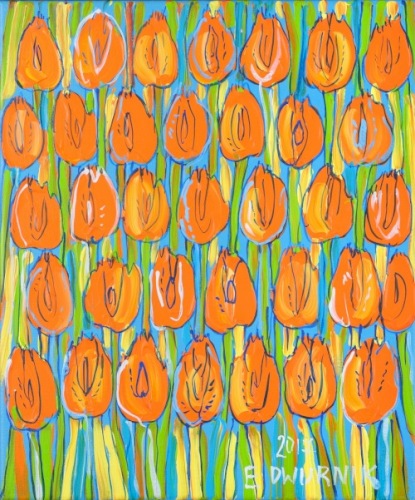 DWURNIK Edward Pomarańczowe tulipany (2017)