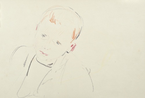 HOFMAN Wlastimil Portret chłopca | Szkic portretu (rysunek dwustronny)