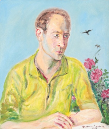 HOFMAN Wlastimil Portret Wacława z kwiatami piwonii (1968)