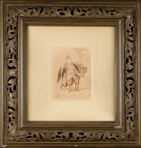 KOSSAK Juliusz Powitanie - sarmata z koniem (1889)