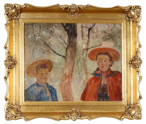 MALCZEWSKI Jacek Dzieci w pejzażu - portret Julii i Rafała (1914)