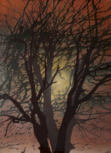 ORACZEWSKI Józef Drzewo na tle słońca z cyklu Drzewa II (1987)
