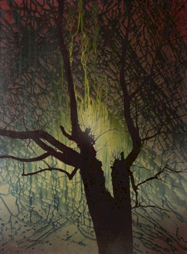 ORACZEWSKI Józef Drzewo na żółtym tle z cyklu Drzewa II (1987)