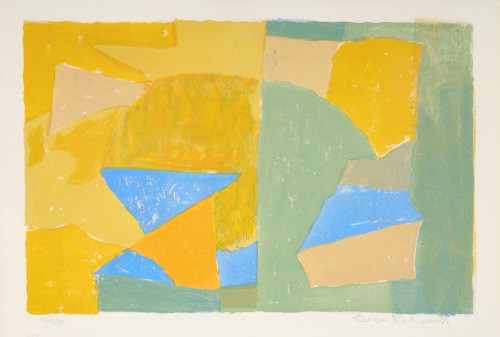 POLIAKOFF Serge Composition jaune, verte, bleue et rouge