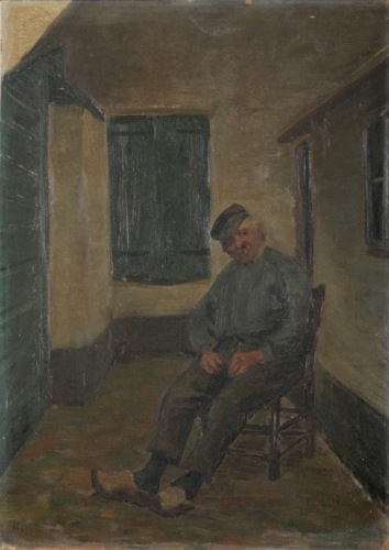 REYZNER Mieczysław Stary rybak z fajką (1913)