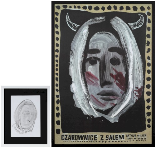 STAROWIEYSKI Franciszek "Czarownice z Salem": projekt wraz z ostateczną wersją plakatu