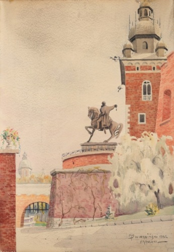 SZCZERBIŃSKI Marian Wawel - Bastion Władysława IV z pomnikiem Tadeusza Kościuszki (1931)