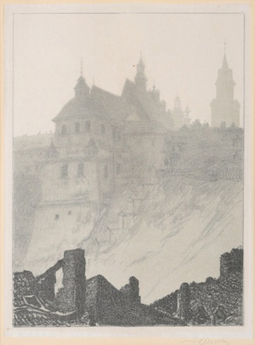 WYCZÓŁKOWSKI Leon Kościół Dominikanów w Lublinie z teki "Lublin" (1918-1919)