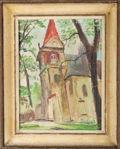 ZACHAREWICZ Witold Pejzaż z Lanckorony - kościół Narodzin św. Jana Chrzciciela